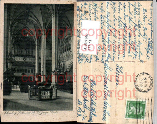 477151,Schneeberg im Erzgebirge St. Wolfgangs-Kirche Innenansicht Orgel