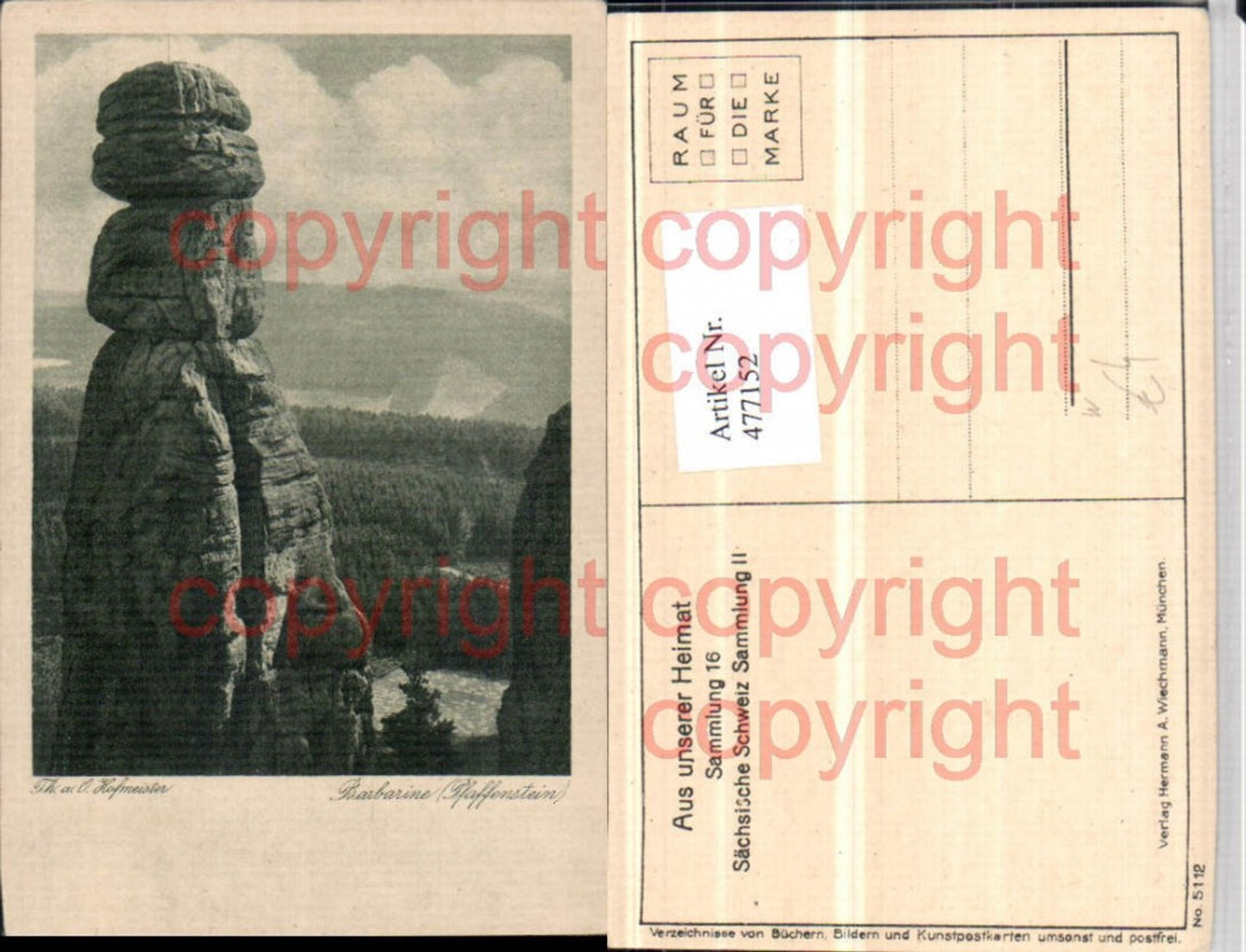477152,Pfaffenstein Barbarine Felsen b. Königstein