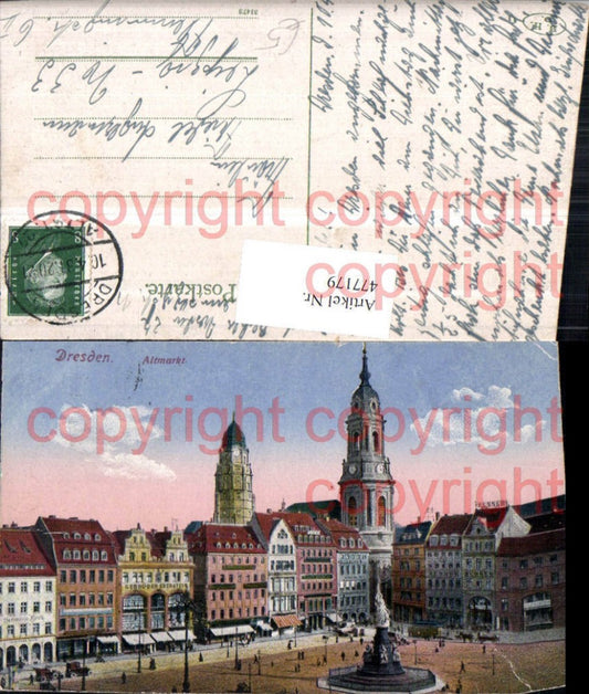 477179,Dresden Altmarkt Brunnen Kirche