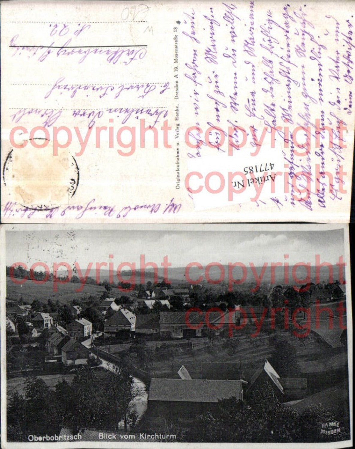 477185,Oberbobritzsch b. Bobritzsch-Hilbersdorf vom Kirchturm Teilansicht