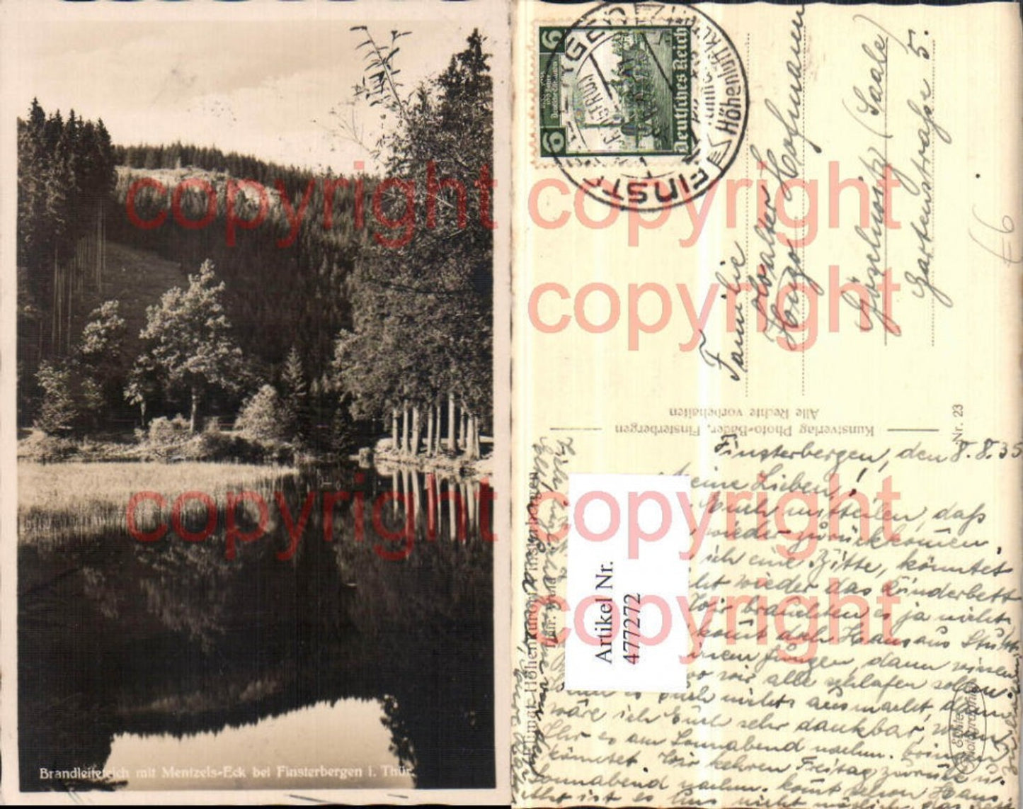 477272, Brandleitenteich pond with Mentzels-Eck near Finsterbergen