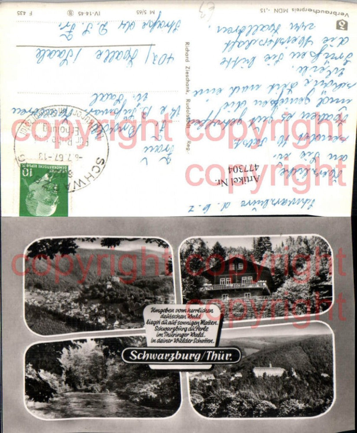 477304, Schwarzburg Totale Schloss Hütte Multiview Postcard