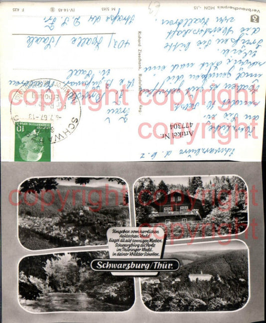 477304, Schwarzburg Totale Schloss Hütte Multiview Postcard