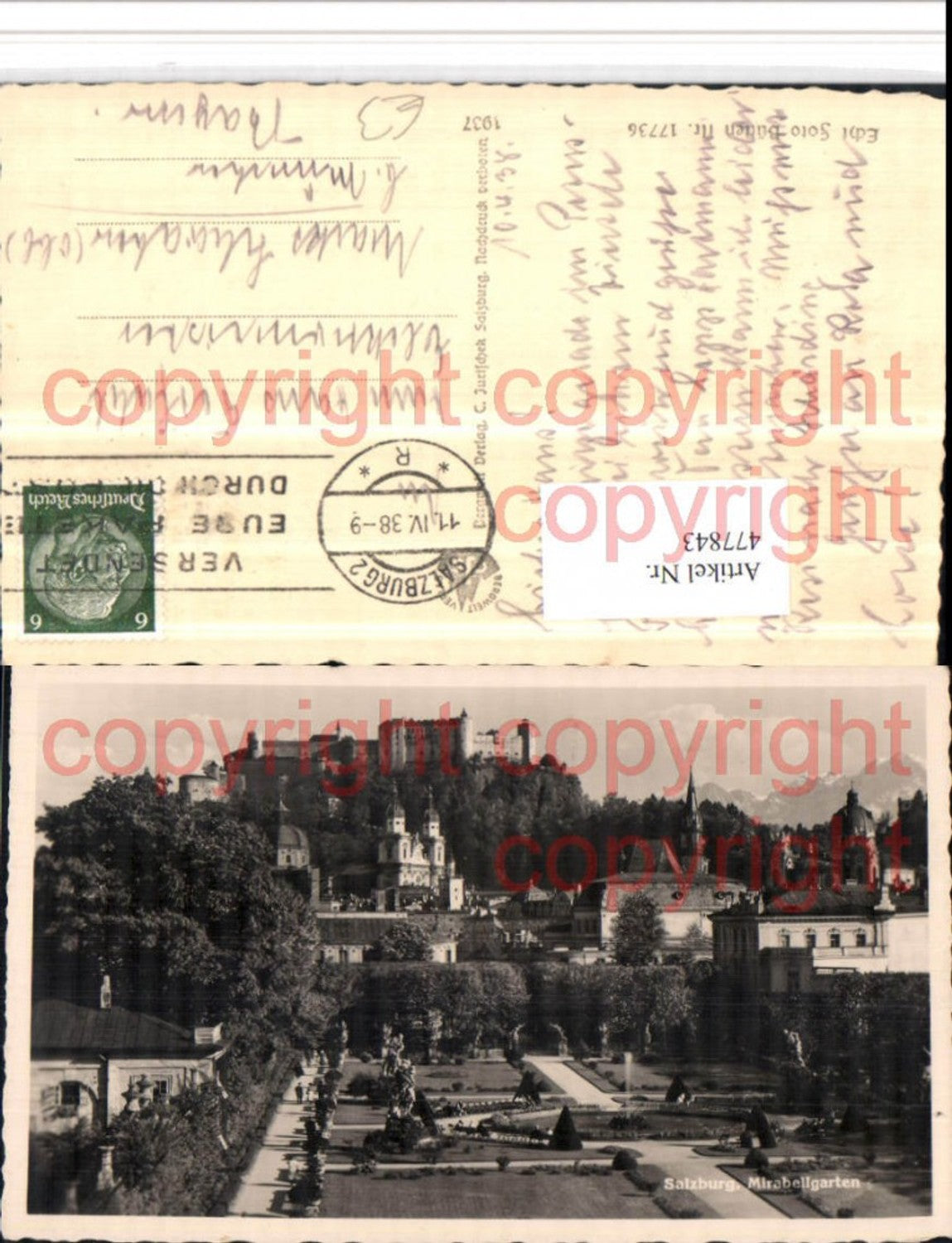 477843,Salzburg Mirabellgarten m. Festung Hohensalzburg