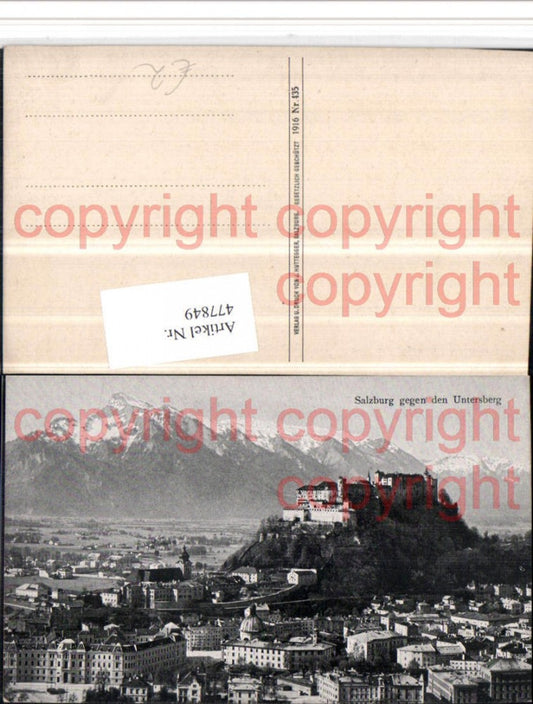 477849,Salzburg Teilansicht m. Festung geg. Untersberg Bergkulisse