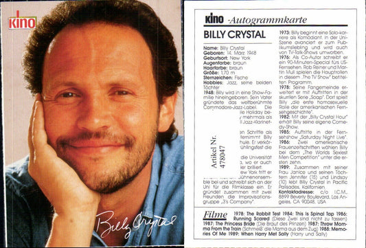 478047,Schauspieler Billy Crystal Kino-Autogrammkarte