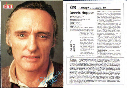 478056,Schauspieler Dennis Hopper Kino-Autogrammkarte