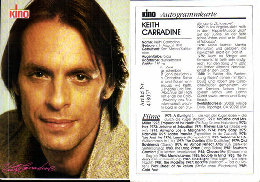 478057,Schauspieler Keith Carradine Kino-Autogrammkarte