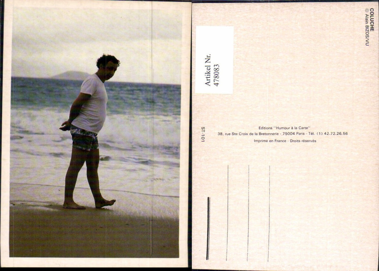 478083,Coluche Humorist Frankreich Strandleben Bademode