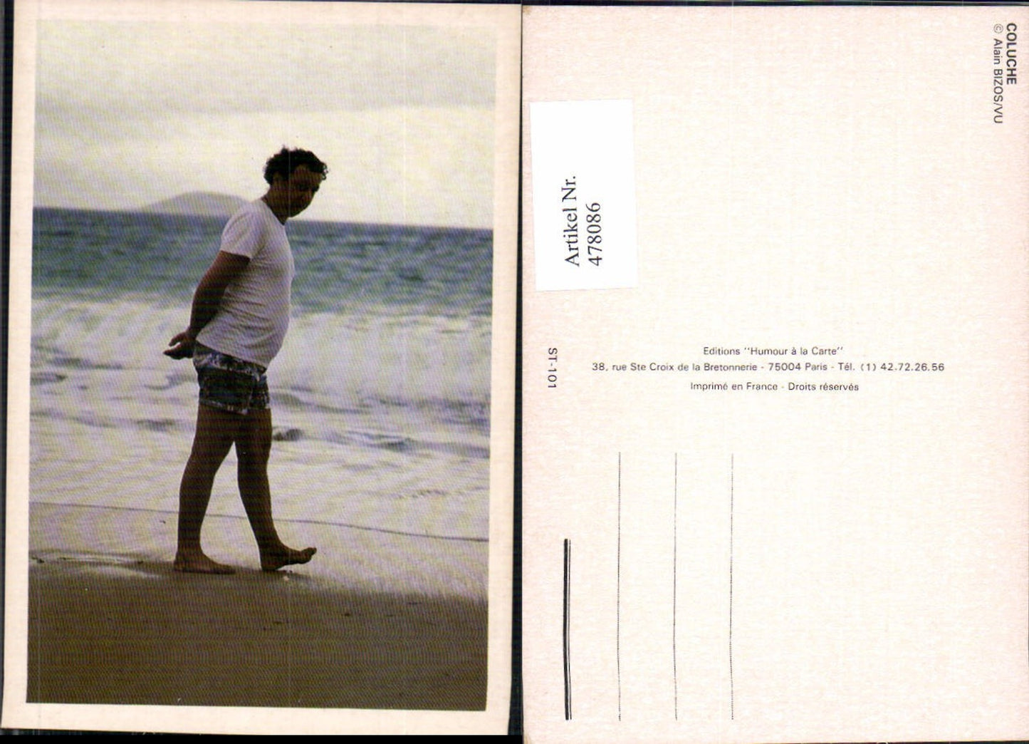 478086,Coluche Humorist Frankreich Strandleben Bademode