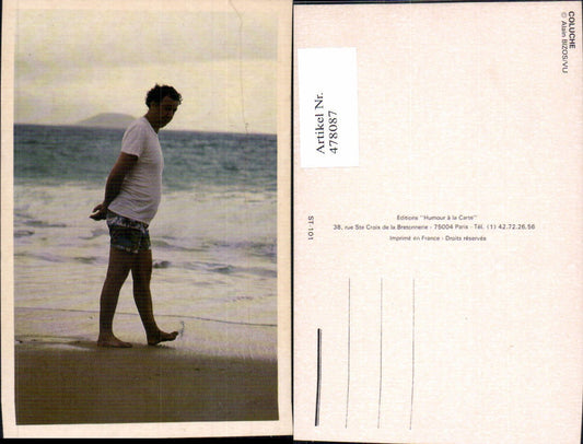 478087,Coluche Humorist Frankreich Strandleben Bademode