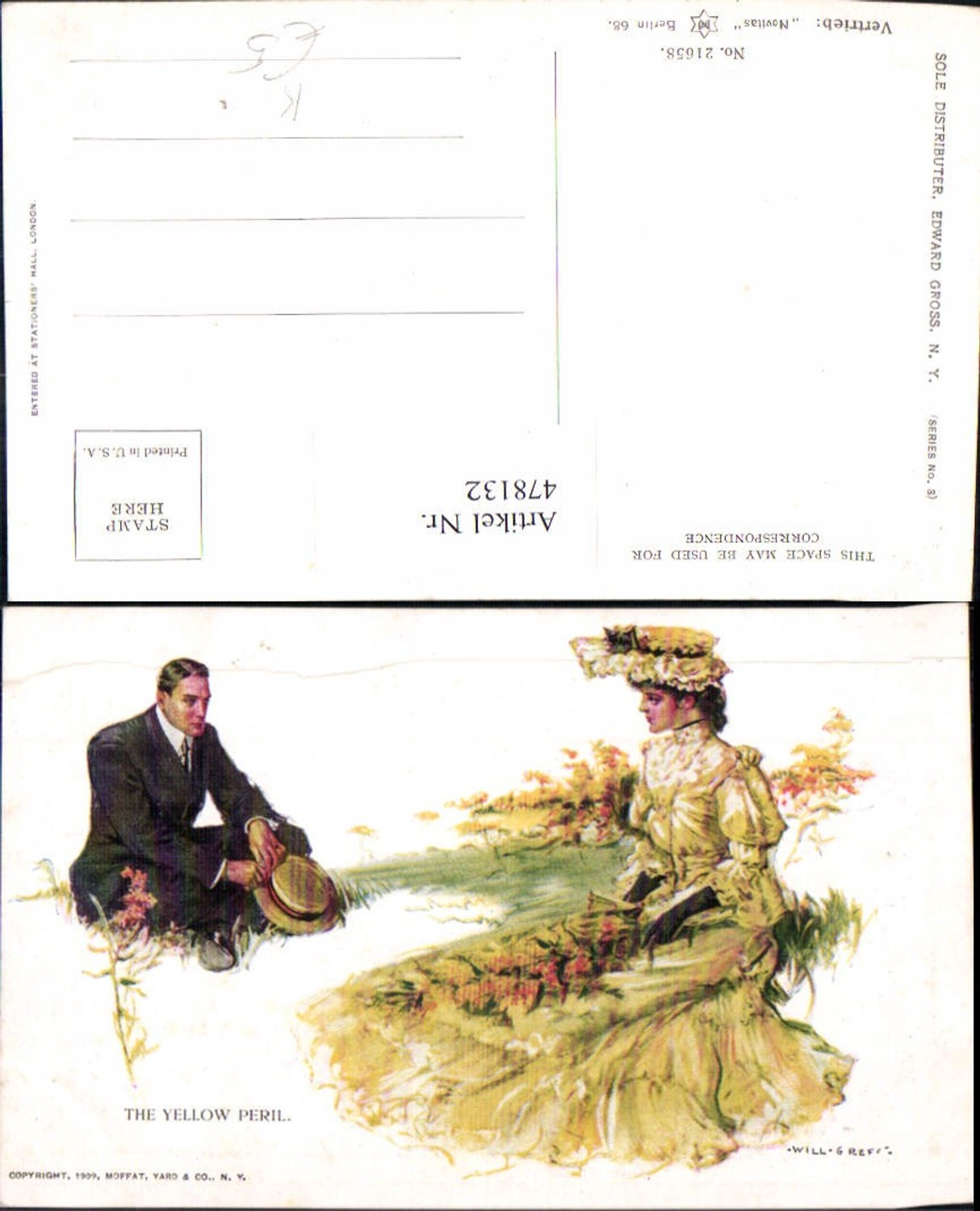 478132,Künstler Ak Will Greff Paar Liebe The Yellow Peril