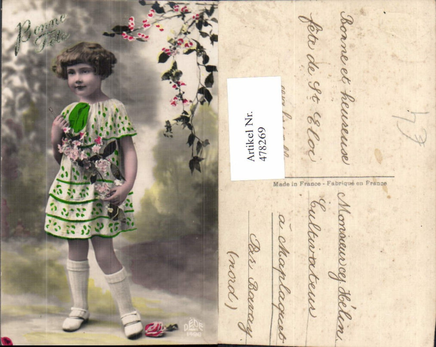 478269, Child Girl Dress Flower Branch 
