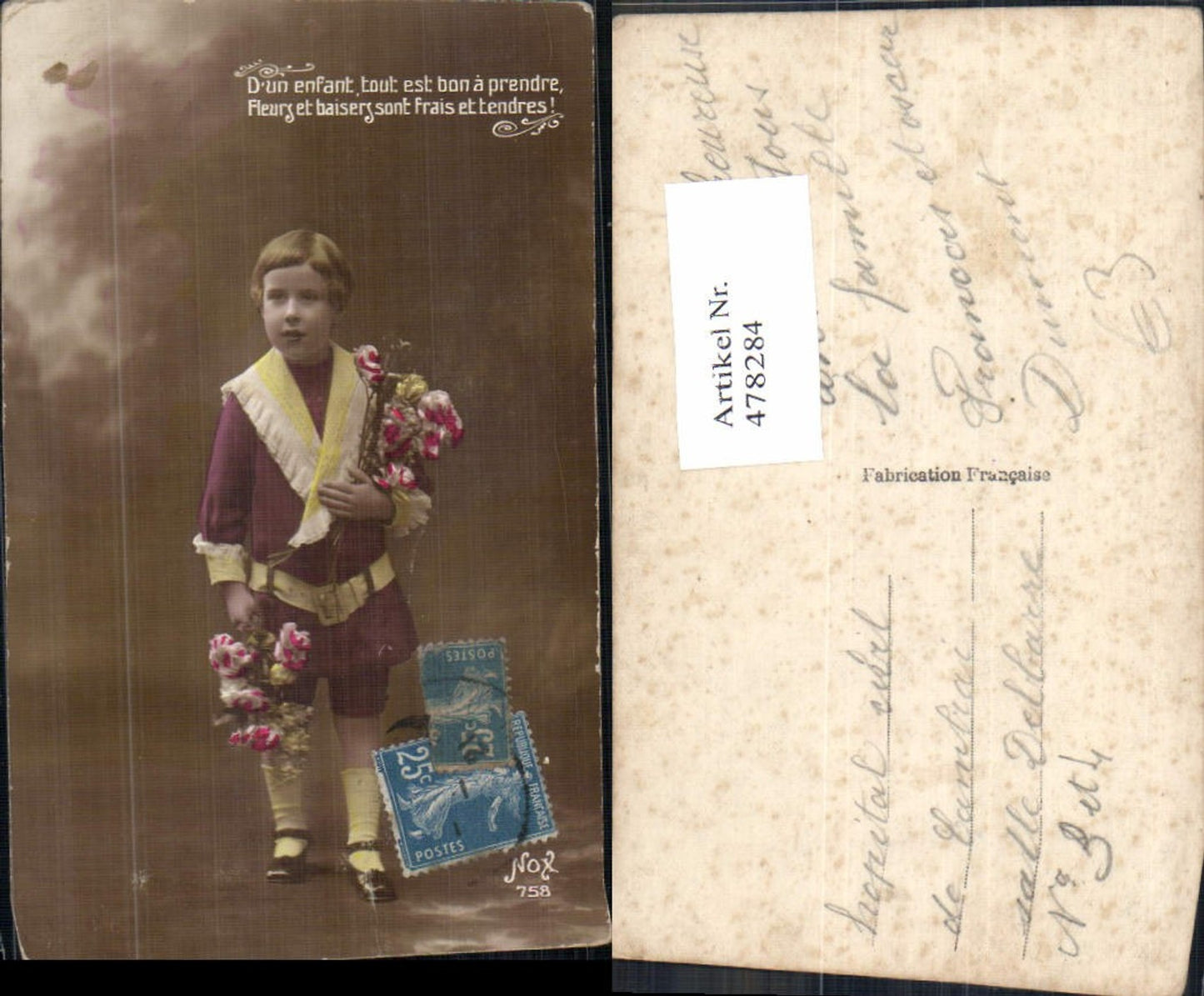 478284,Kind Bub Junge Uniform Matrosenanzug Blumen