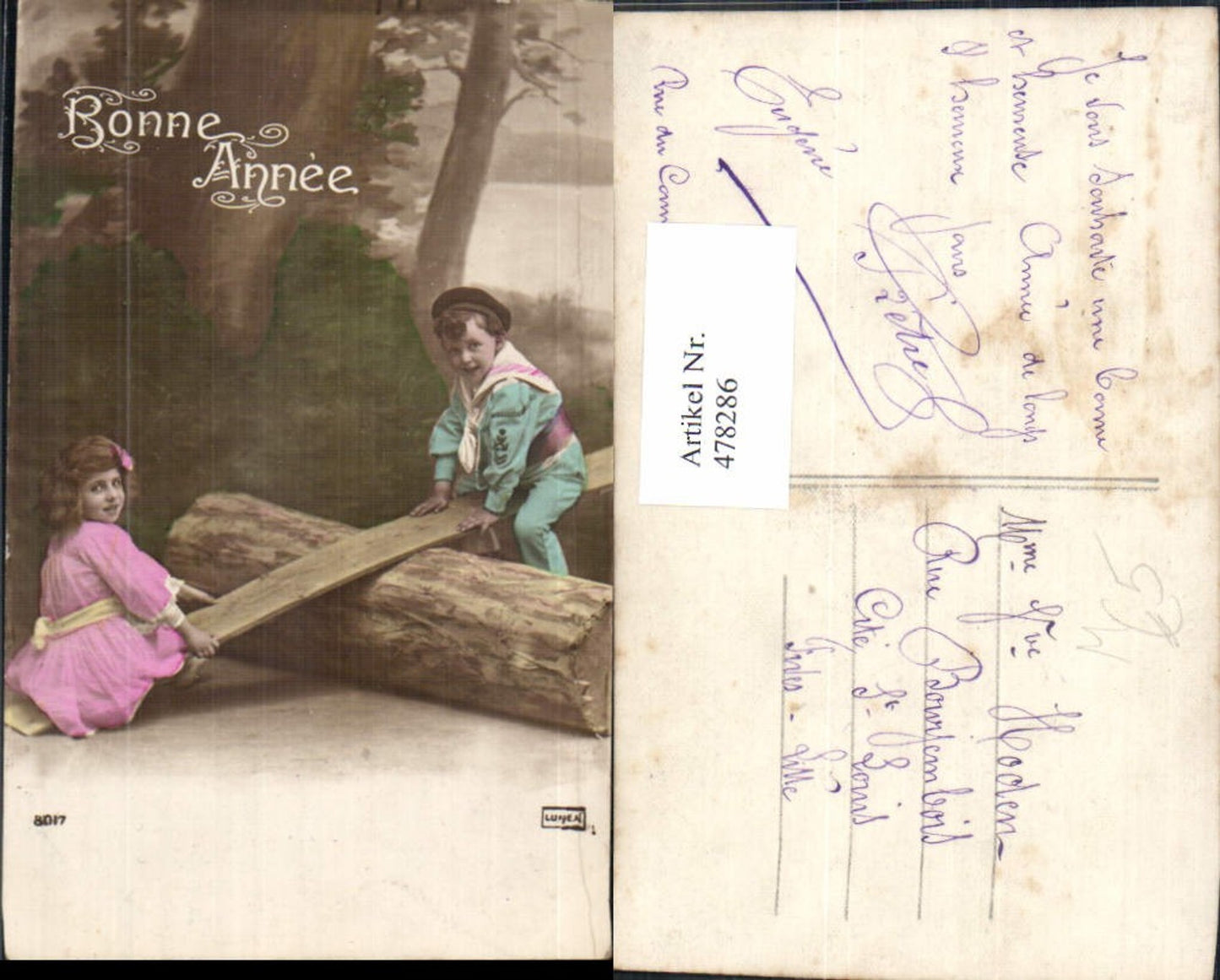 478286,Kinder Bub Junge in Uniform Matrosenanzug Wippe Bonne Annee