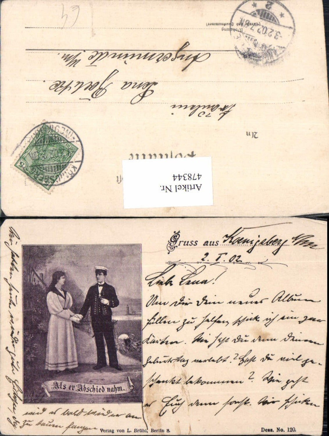 478344,Paar Liebe Matrose m. Frau Als er Abschied nahm