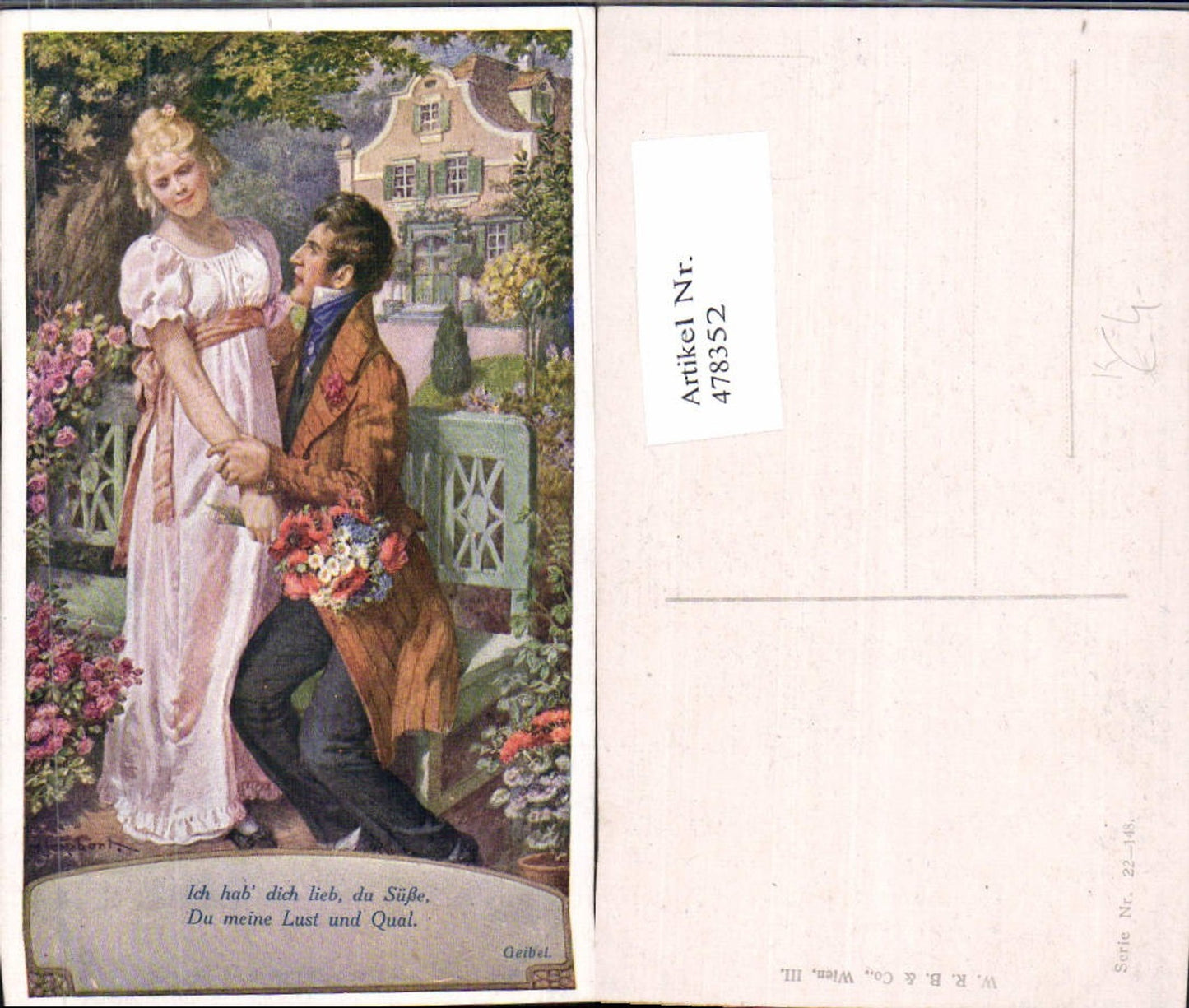 478352,Künstler Ak H. Schubert Paar Händchenhalten Liebe