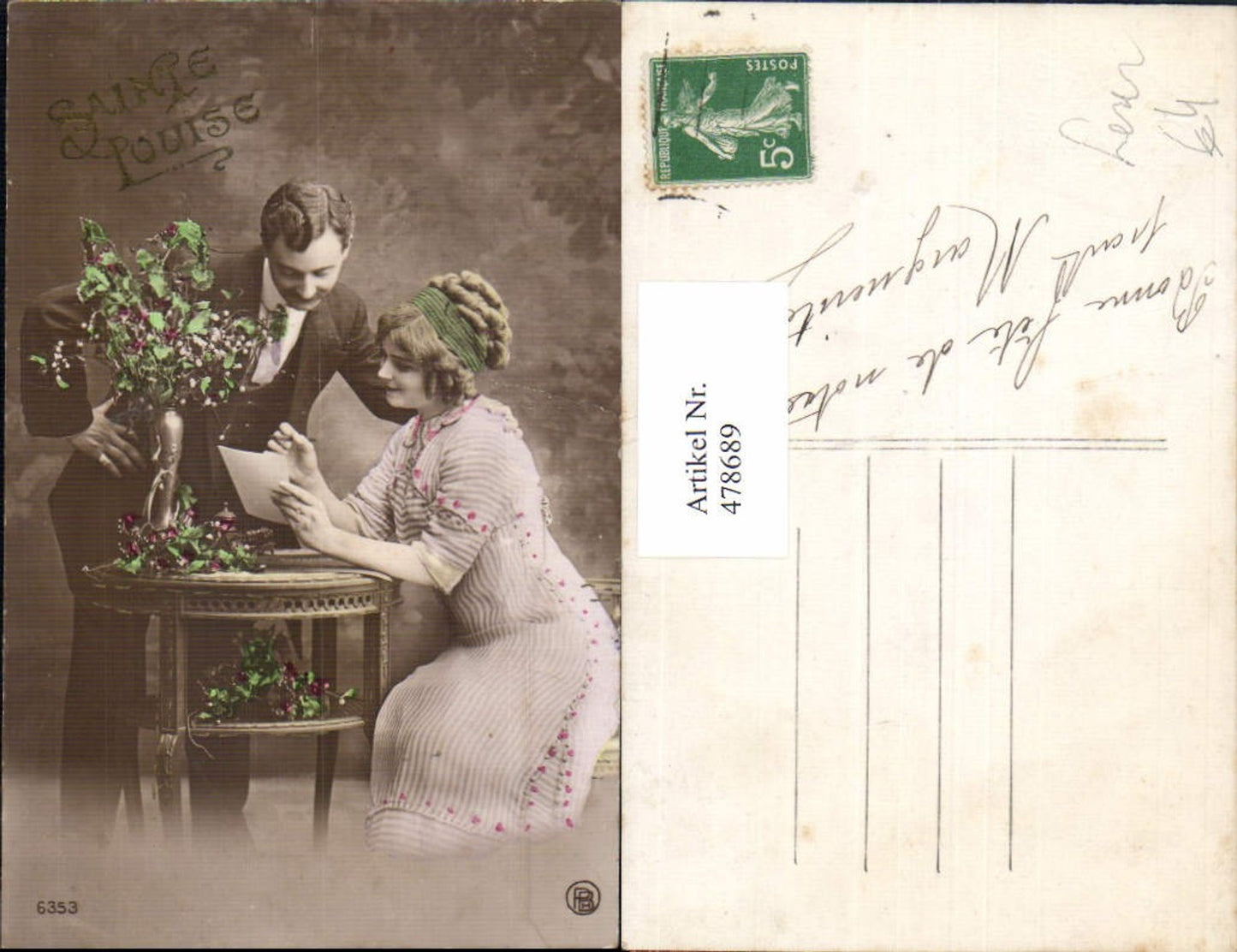 478689,Foto Ak Paar Brief Lesen Sainte Pouise