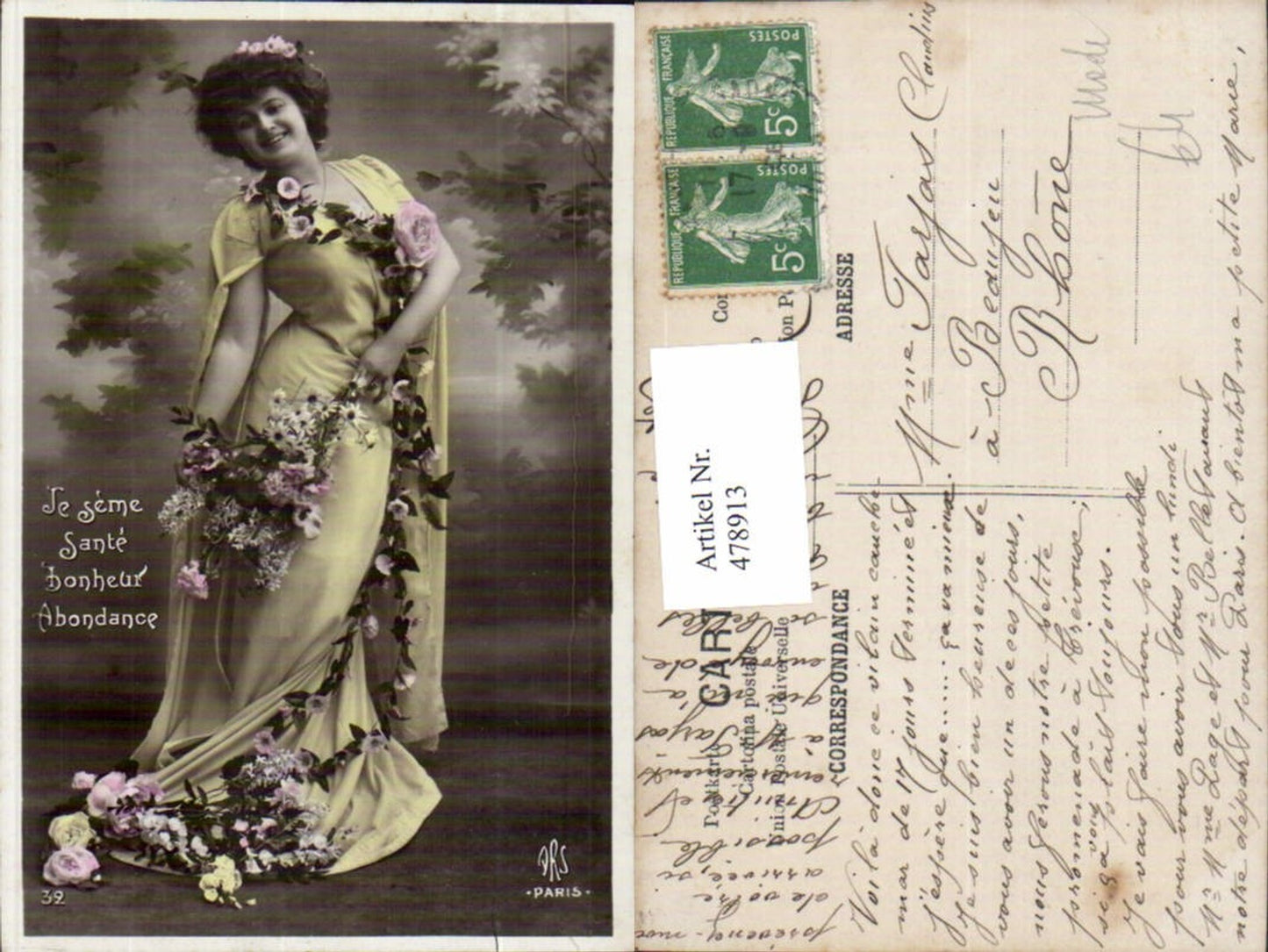 478913,Frau Mode Kleid Rosen i. Haar Blumenkette Blumen