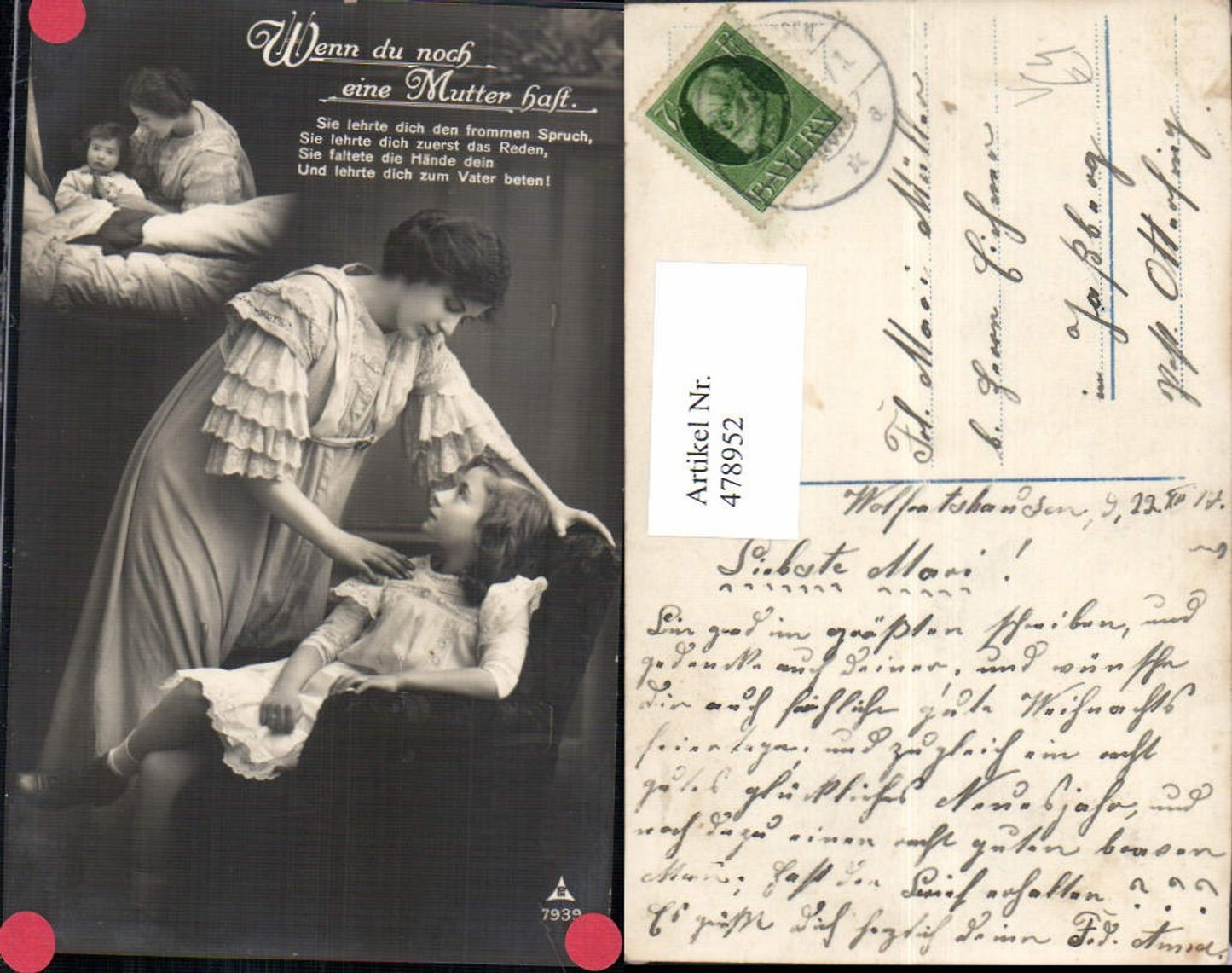 478952, Photomontage Woman as Mother Child Girl Prayer Pub Photochromy 7939