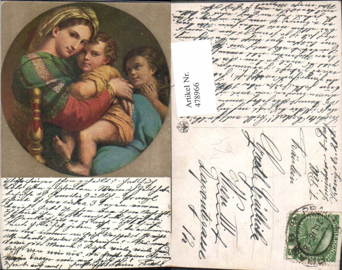 478966,Künstler Ak Frau als Mutter Kinder Umarmung Passepartout