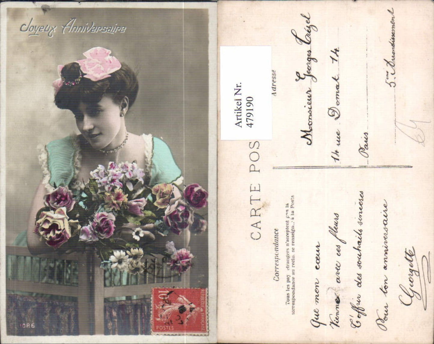 479190,Frau Haarschmuck Blume Portrait Joyeux Anniversaire