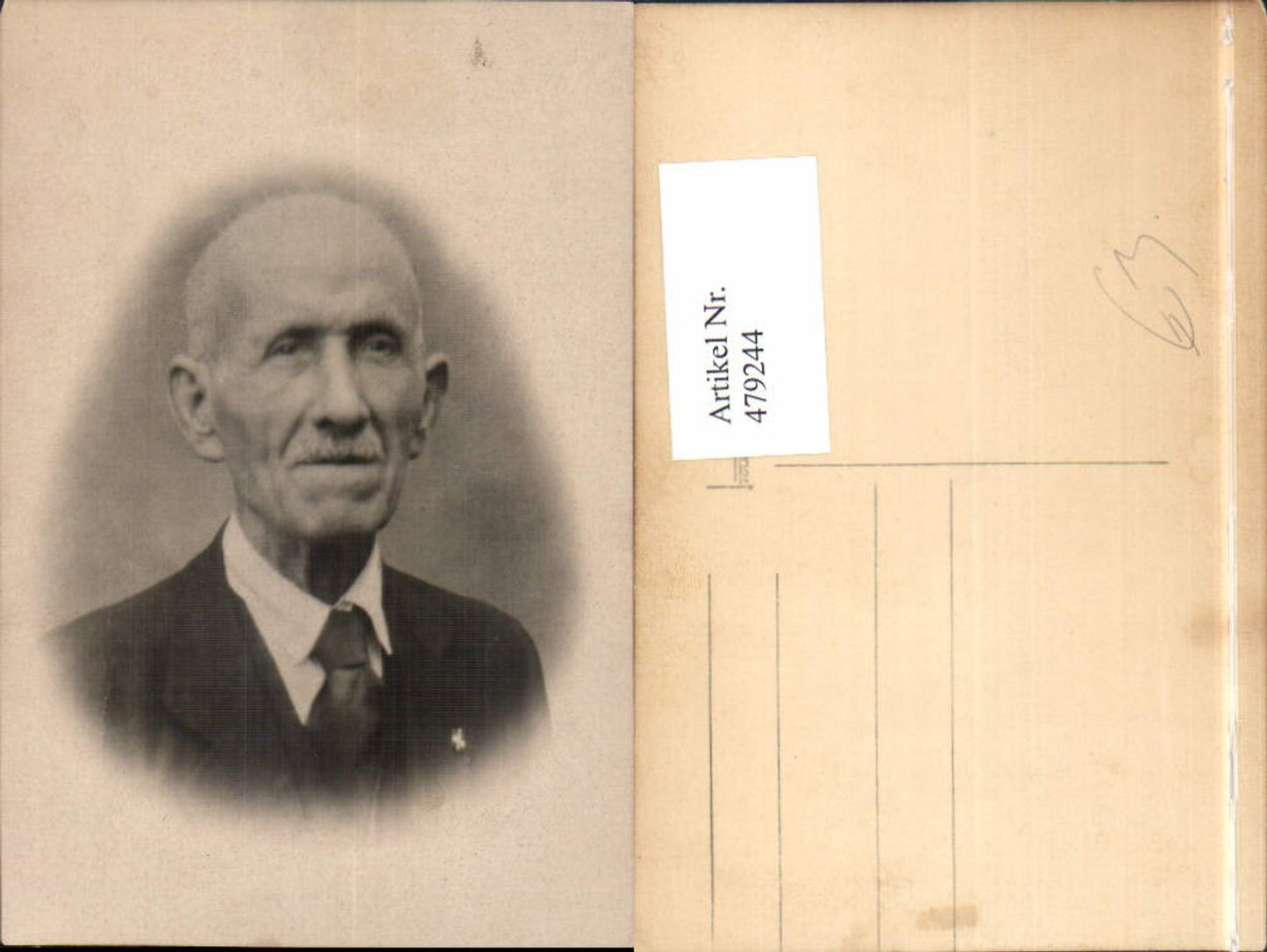 479244,Foto Ak Alter Mann Portrait Anzug
