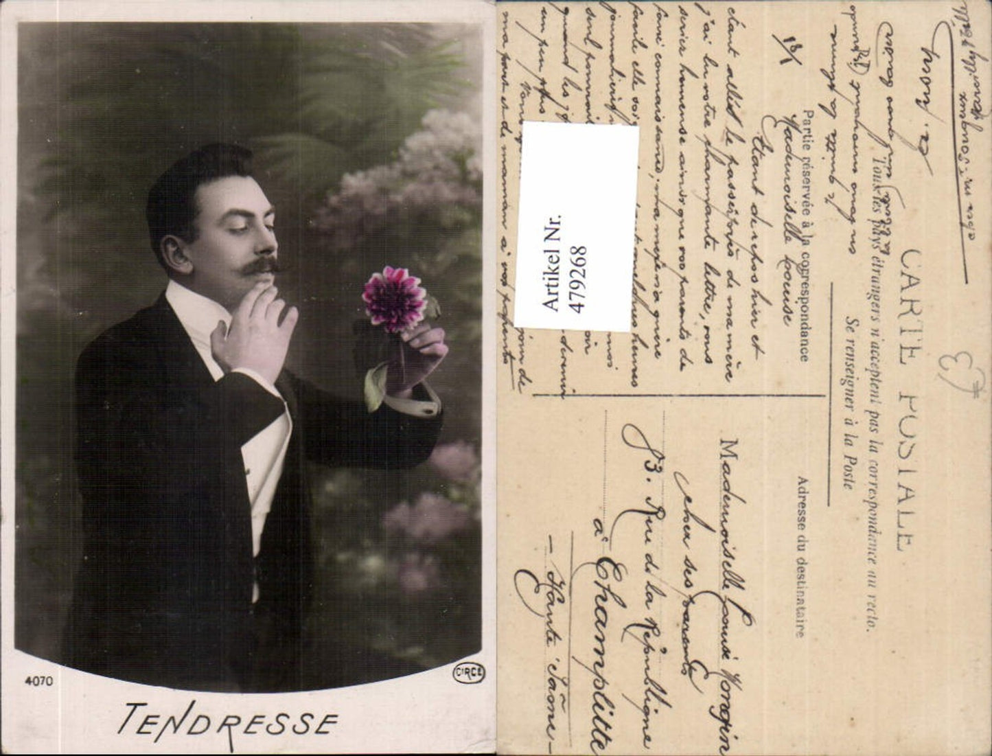 479268,Mann Anzug mit Blume in Hand Tendresse