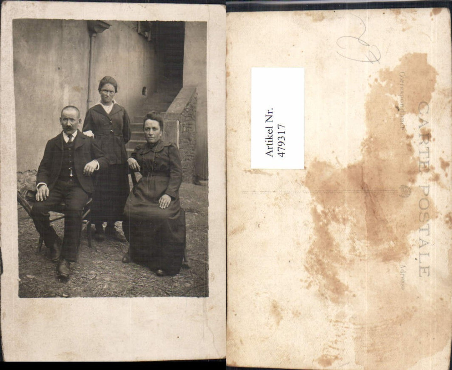 479317,Foto Ak Mann Frau Mädchen Gruppe Familie