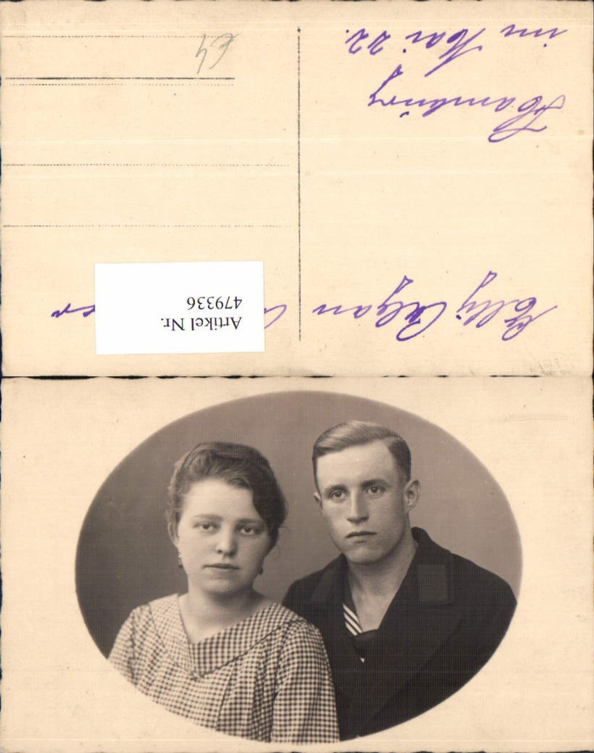 479336,Foto Ak Paar Portrait Passepartout