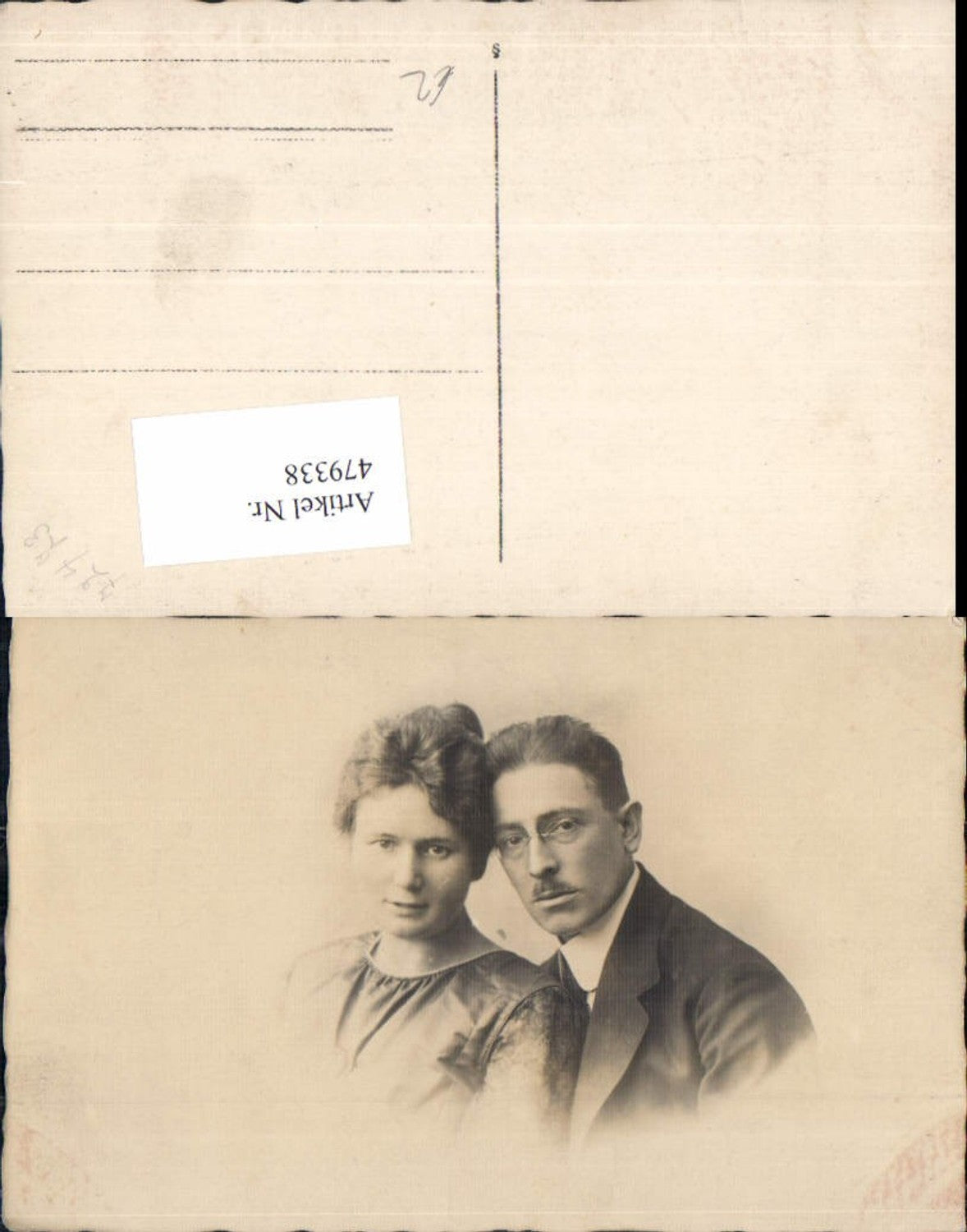 479338,Foto Ak Paar Portrait Brille