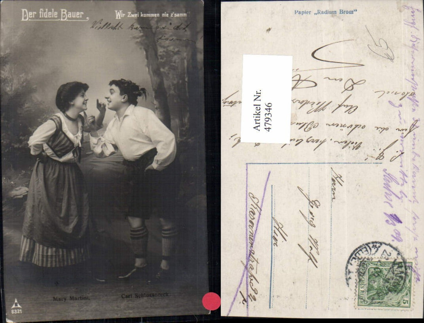 479346,Paar Der Fidele Bauer Tracht Mary Martini Carl Schlossoreck
