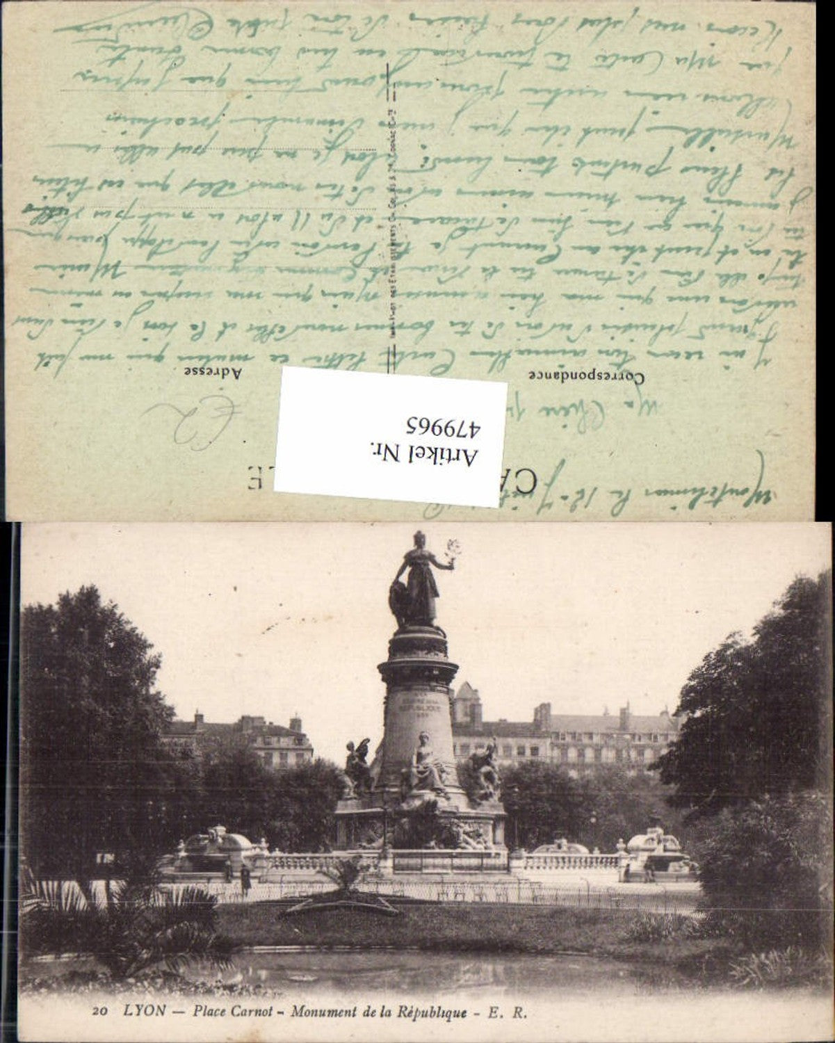479965,Statue Lyon Place Carnot Monument de la Republique