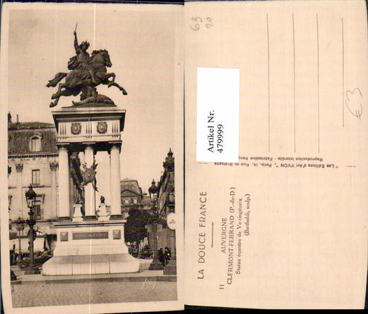 479999,Auvergne Clermont-Ferrand Statue equestre de Vercingetorix