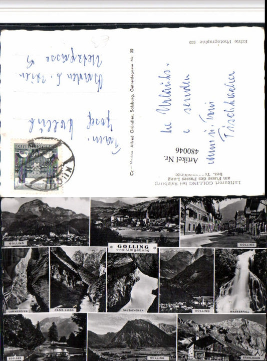 480046,Golling Totale Wasserfall Egelsee Stahlhaus Mehrbildkarte