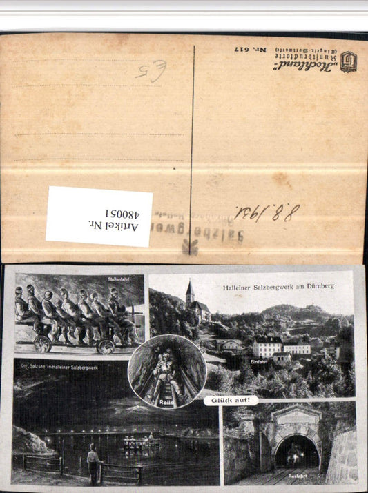 480051,Hallein Dürrnberg Salzbergwerk Stollenfahrt See Mehrbildkarte