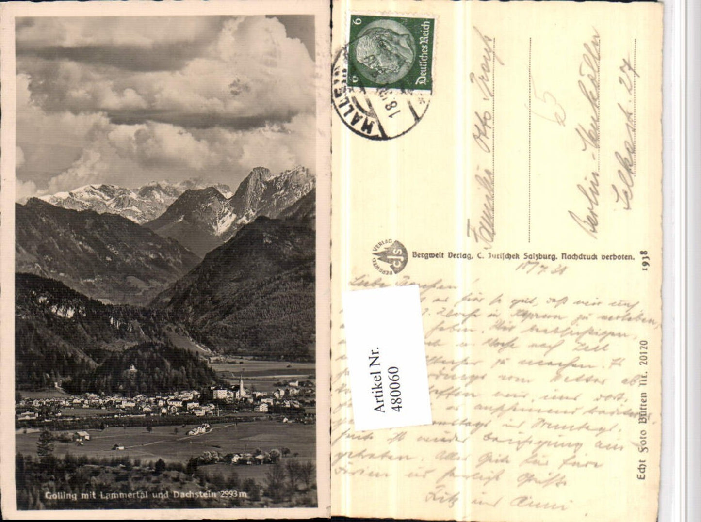 480060,Golling Totale m. Lammertal u. Dachstein Bergkulisse