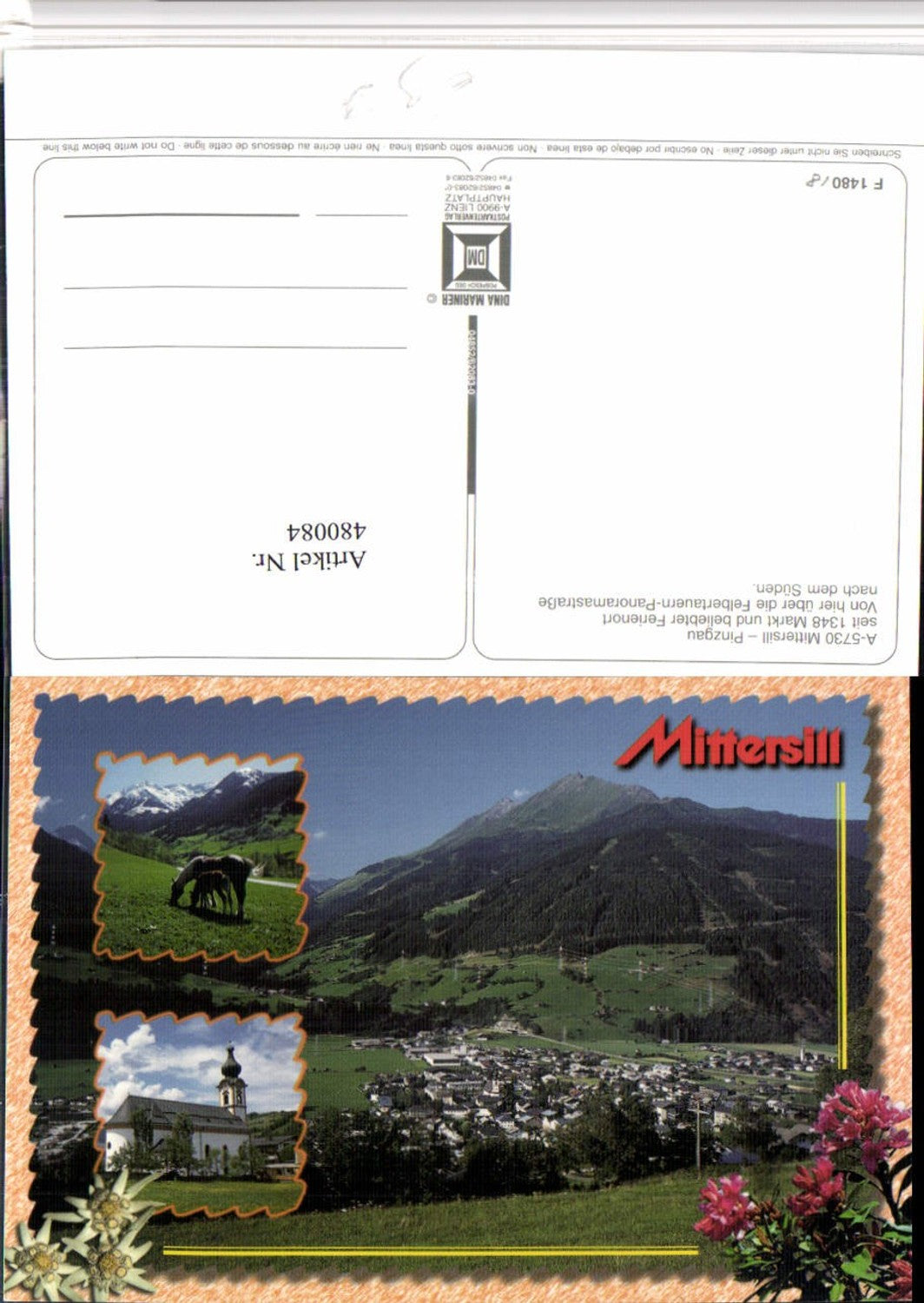 480084,Mittersill Totale Kirche Pferde Mehrbildkarte