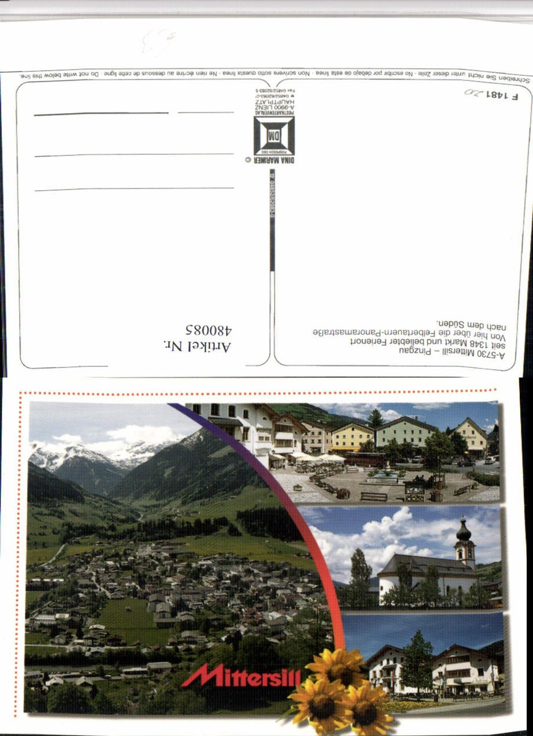 480085,Mittersill Totale Kirche Marktplatz Mehrbildkarte