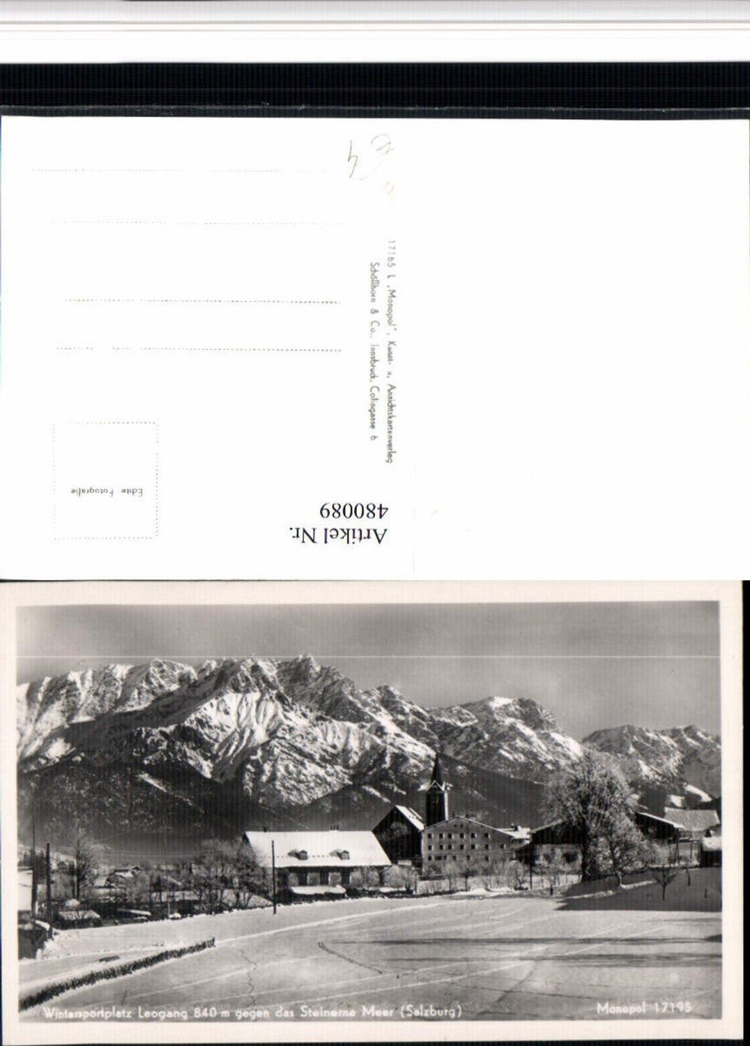 480089,Leogang Teilansicht geg. Steinernes Meer Bergkulisse Winterbild