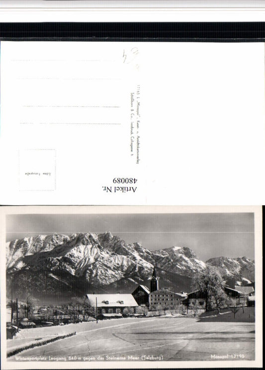 480089,Leogang Teilansicht geg. Steinernes Meer Bergkulisse Winterbild