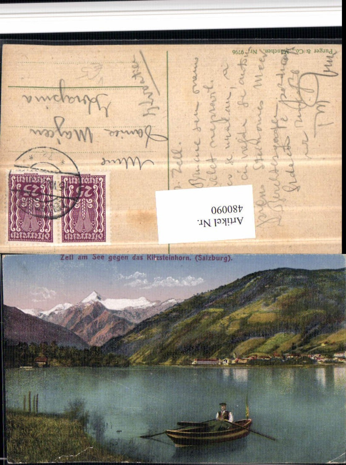 480090,Zell am See Ruderboot geg. Kitzsteinhorn Bergkulisse pub Purger & Co 9796