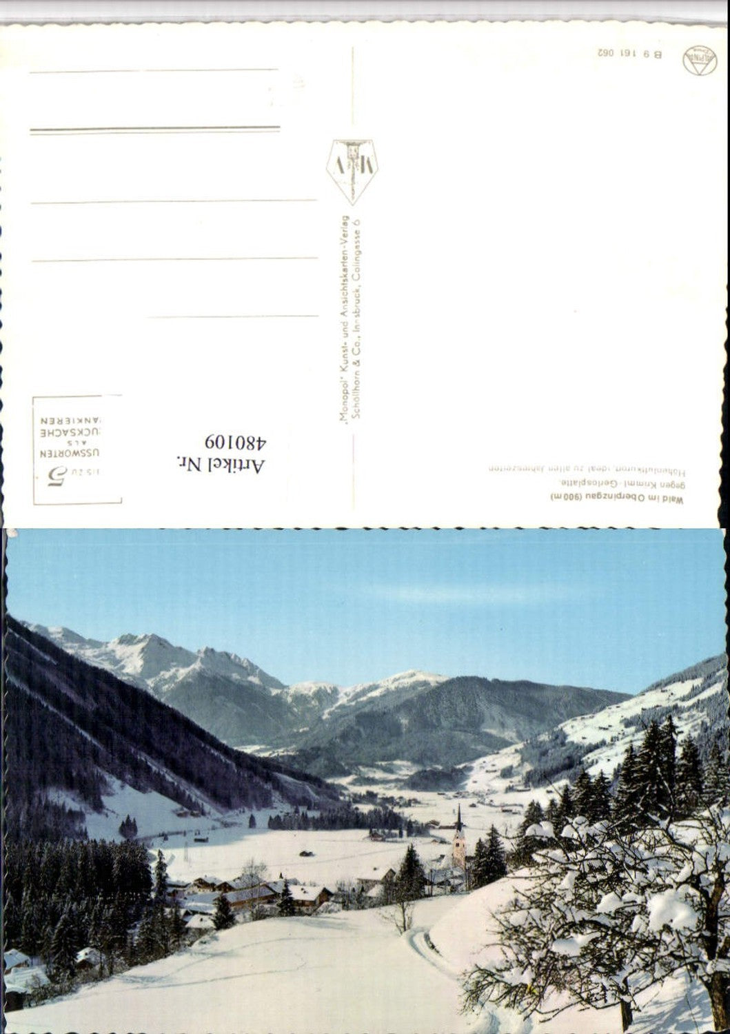 480109,Wald im Oberpinzgau Totale Bergkulisse Winterbild