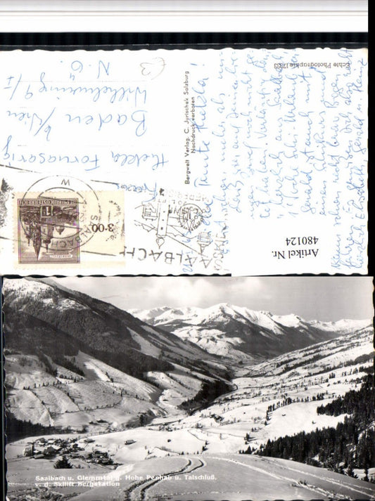 480124,Saalbach Totale geg. Hohe Penhab Bergkulisse Winterbild