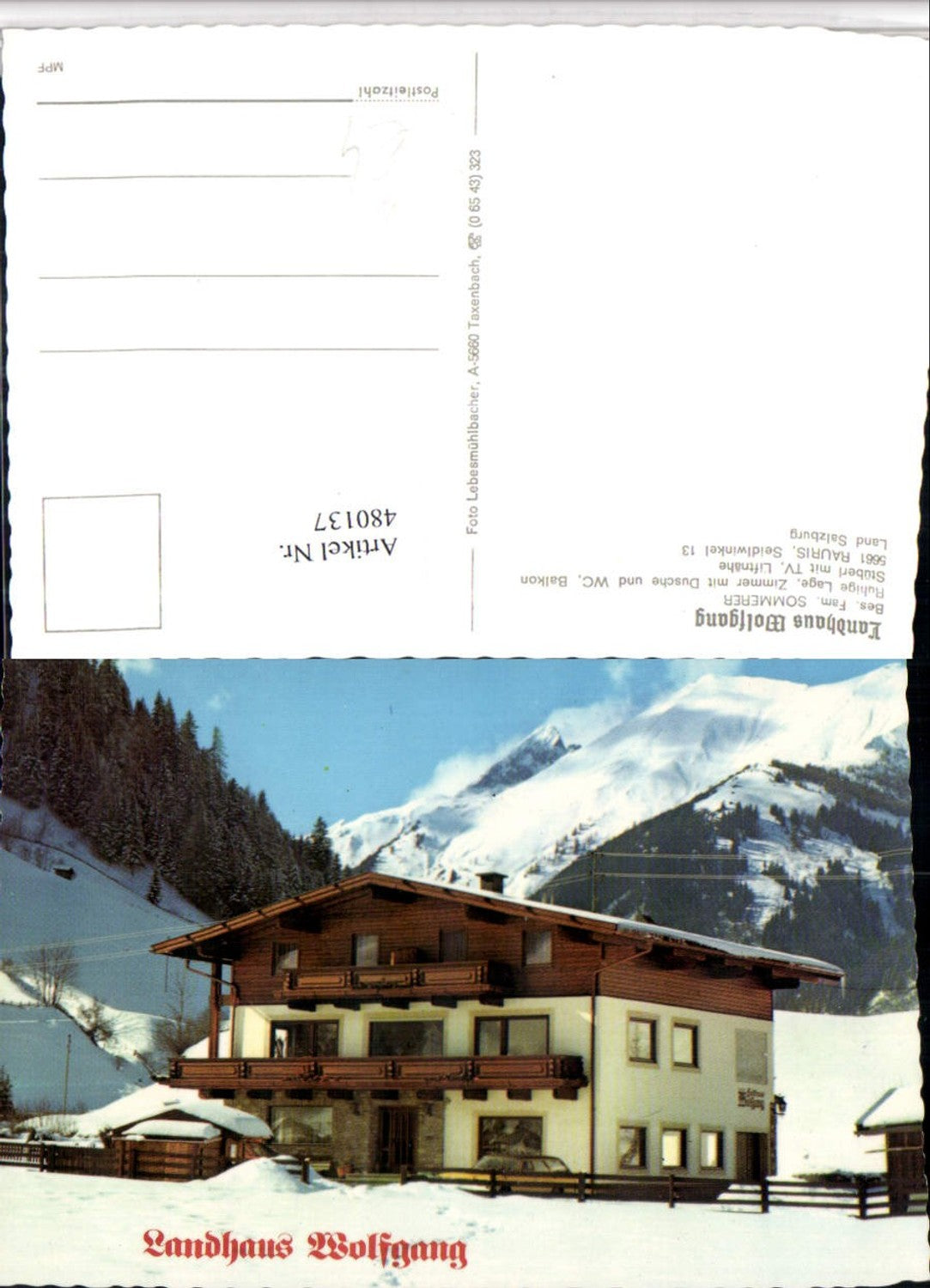 480137,Rauris Landhaus Wolfgang Bergkulisse Winterbild