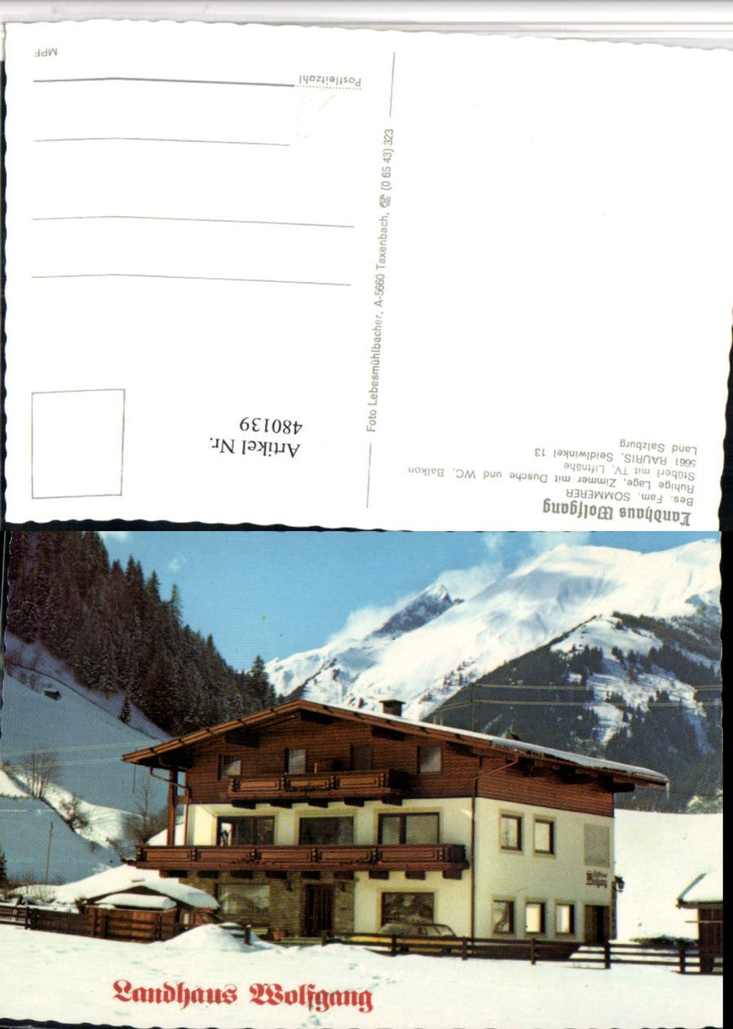 480139,Rauris Landhaus Wolfgang Bergkulisse Winterbild
