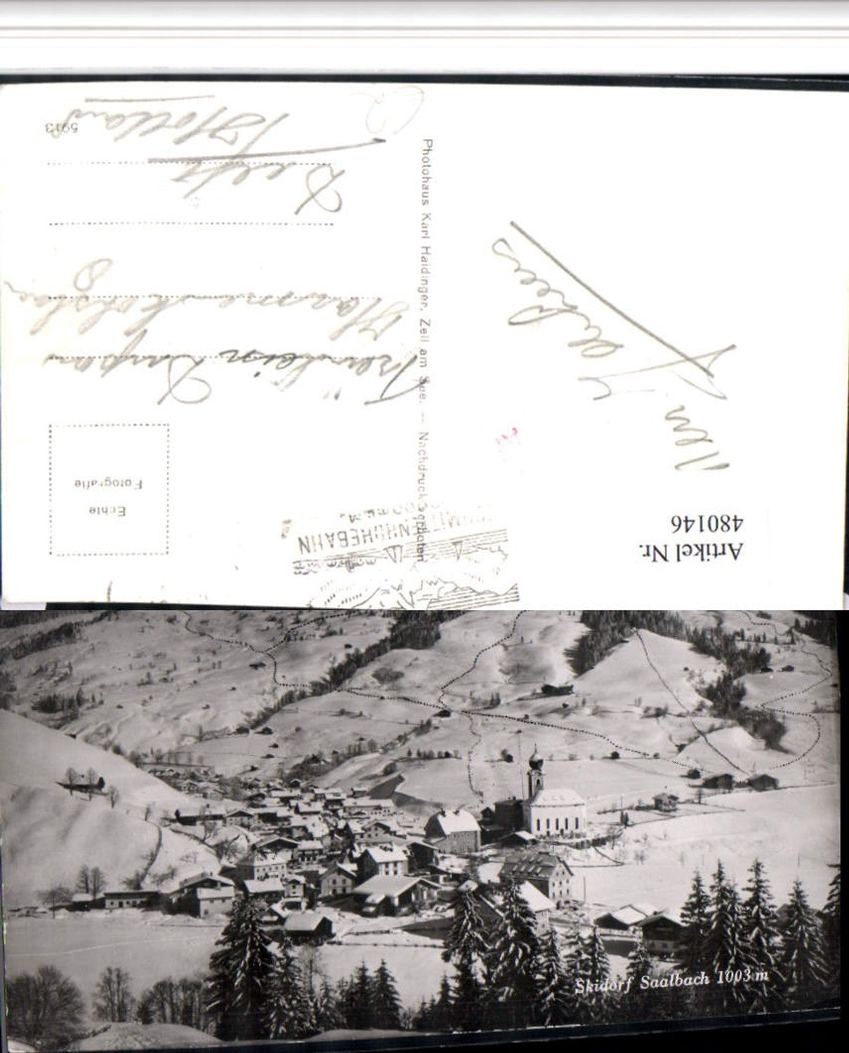 480146,Saalbach Totale m. Kochlmaiskopf Winterbild