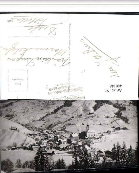 480146,Saalbach Totale m. Kochlmaiskopf Winterbild