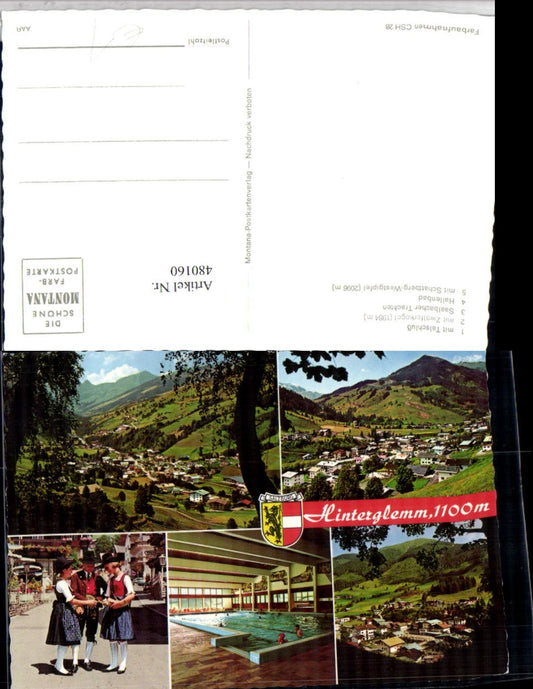 480160,Hinterglemm Totale Tracht Hallenbad Mehrbildkarte