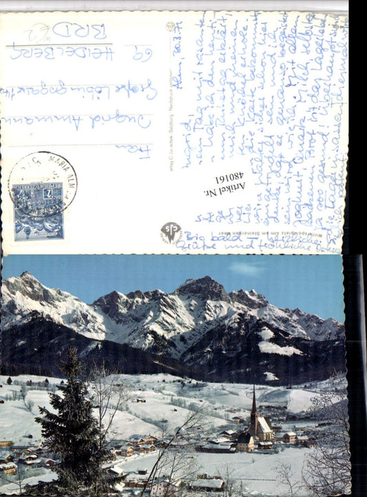 480161,Alm am Steinernen Meer Totale Bergkulisse Winterbild